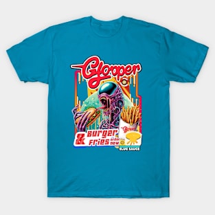 Glooper fast foods  "Slug Sauce Burger & Fries" T-Shirt